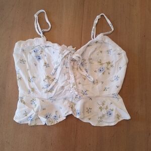 Floral Zip Up Crop Top